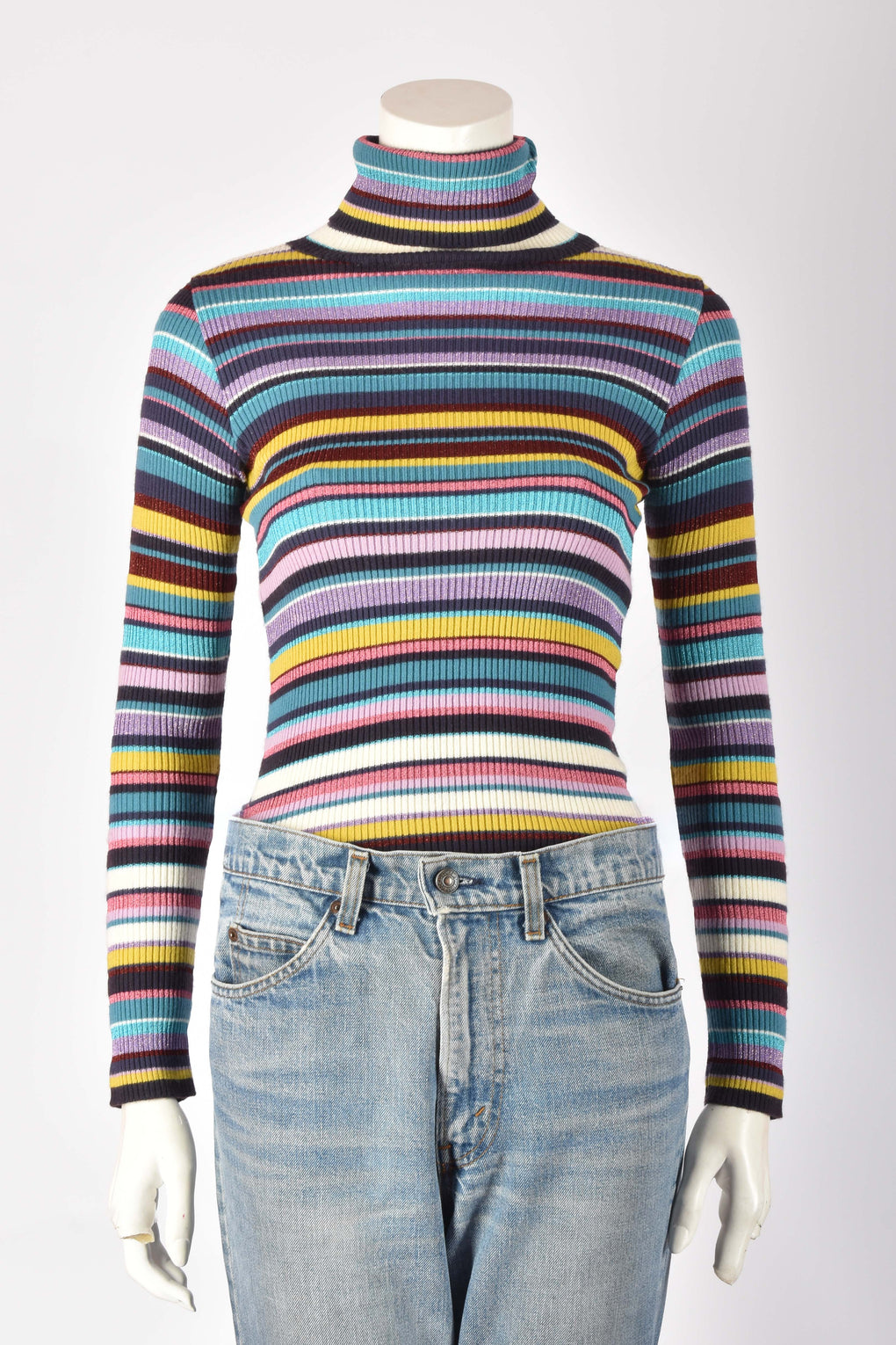 DOLCE & GABBANA STRIPED TURTLENECK