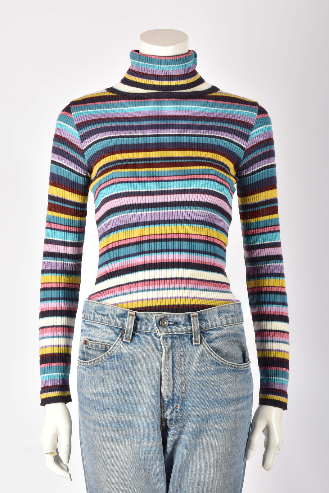 DOLCE & GABBANA STRIPED TURTLENECK