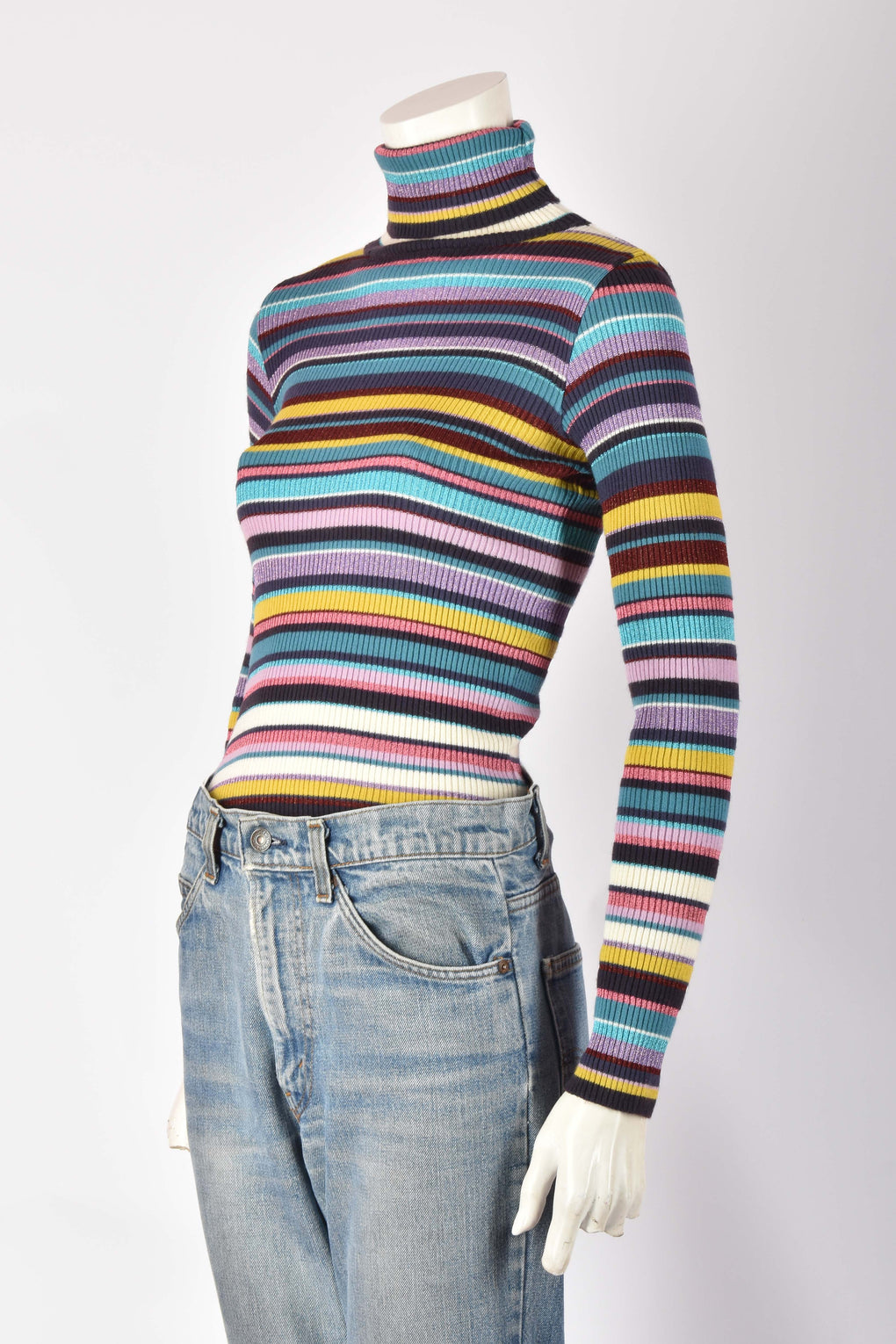 DOLCE & GABBANA STRIPED TURTLENECK