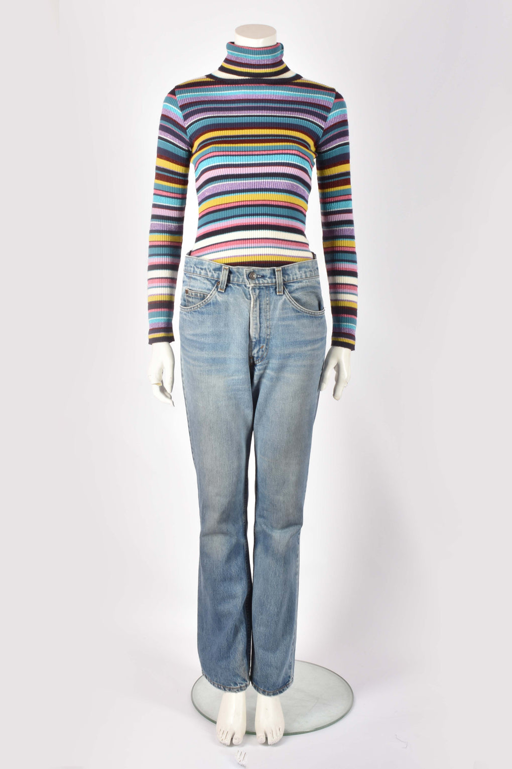 DOLCE & GABBANA STRIPED TURTLENECK