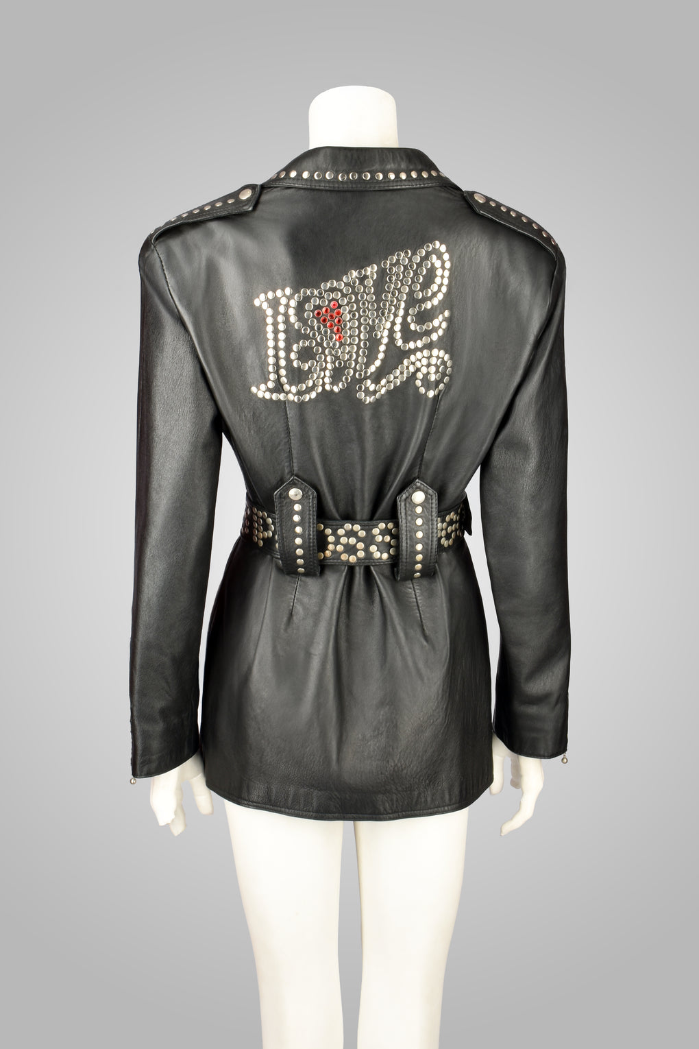1980S GOSSIP STUDDED LEATHER LOVE JACKET
