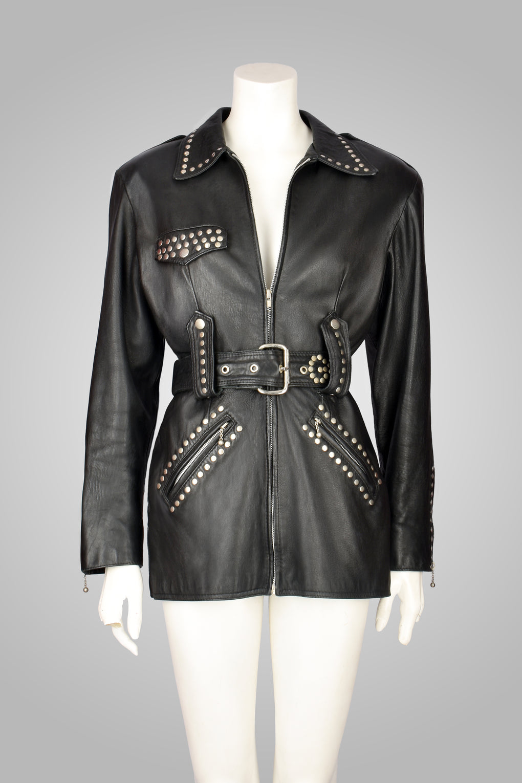 1980S GOSSIP STUDDED LEATHER LOVE JACKET
