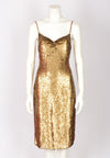 FRANK USHER GOLD SEQUIN BACKLESS DRESS