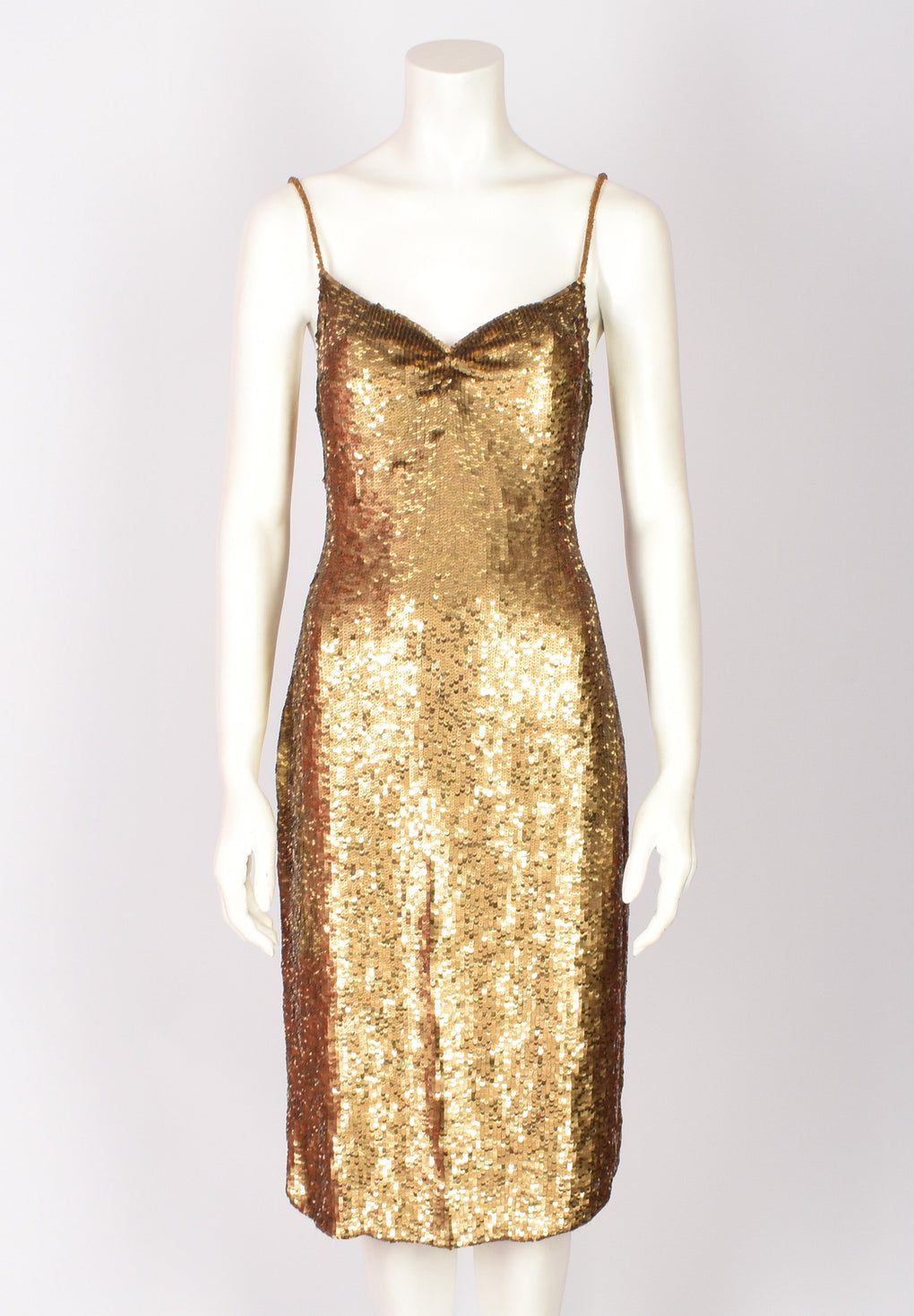 FRANK USHER GOLD SEQUIN BACKLESS DRESS Found And Vision FRANK USHER GOLD SEQUIN BACKLESS DRESS Found And Vision