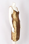 FRANK USHER GOLD SEQUIN BACKLESS DRESS