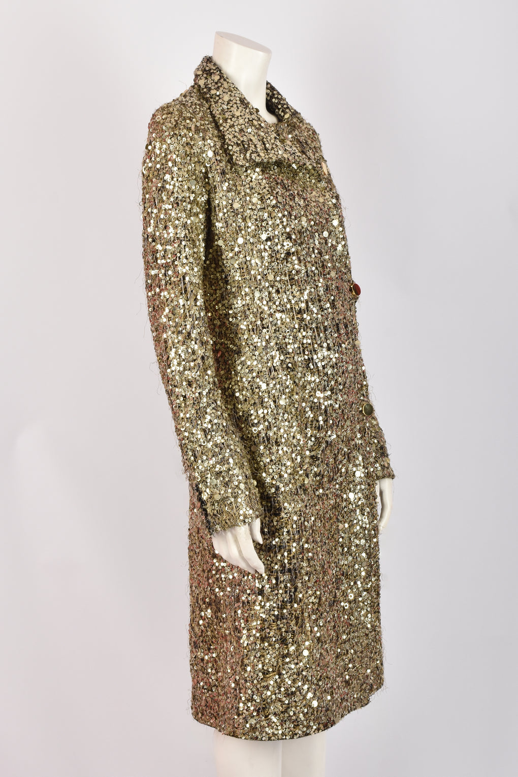 JULIEN MAC DONALD GOLD SEQUIN COAT