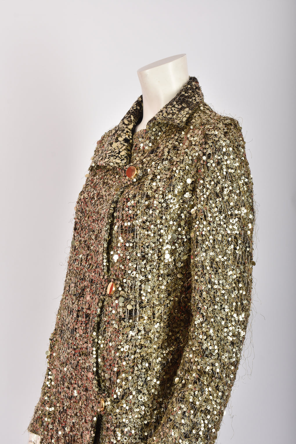 JULIEN MAC DONALD GOLD SEQUIN COAT