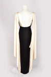 BRUCE OLDFIELD BLACK AND CREAM GOWN