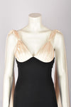 BRUCE OLDFIELD BLACK AND CREAM GOWN