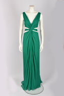 ALBERTA FERRETTI GREEN CHIFFON GOWN