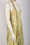 MISSONI GREEN FLORAL LAYERED DRESS WITH SCARF