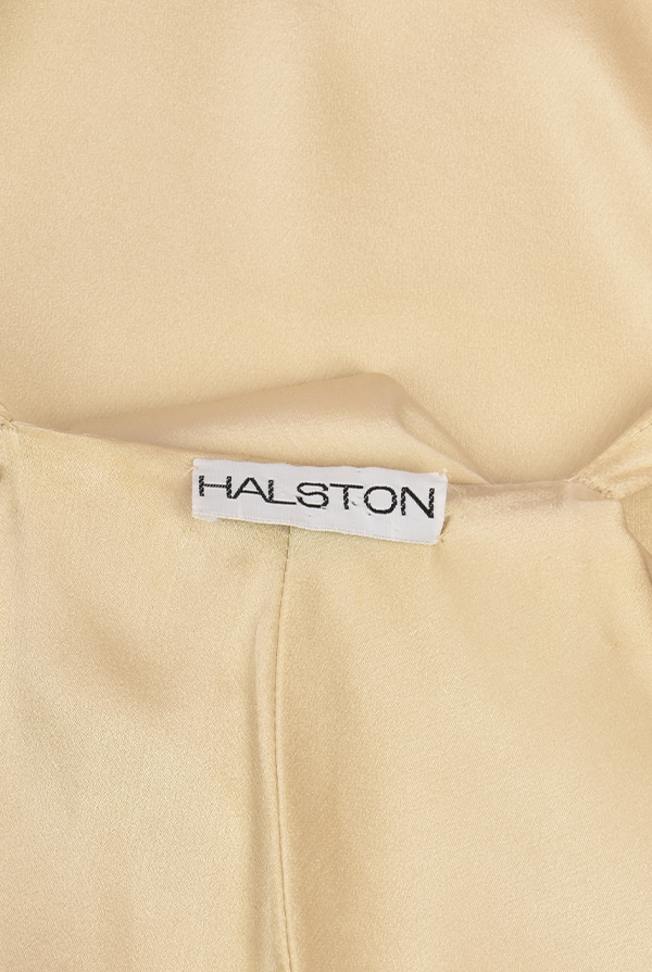 HALSTON SILK WRAP DRESS