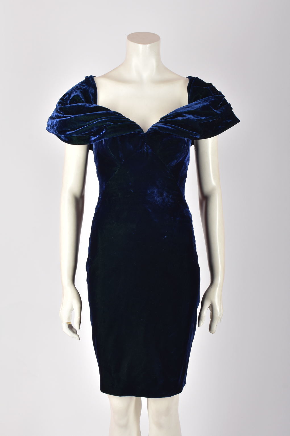 ANTHONY PRICE NAVY VELVET DRESS