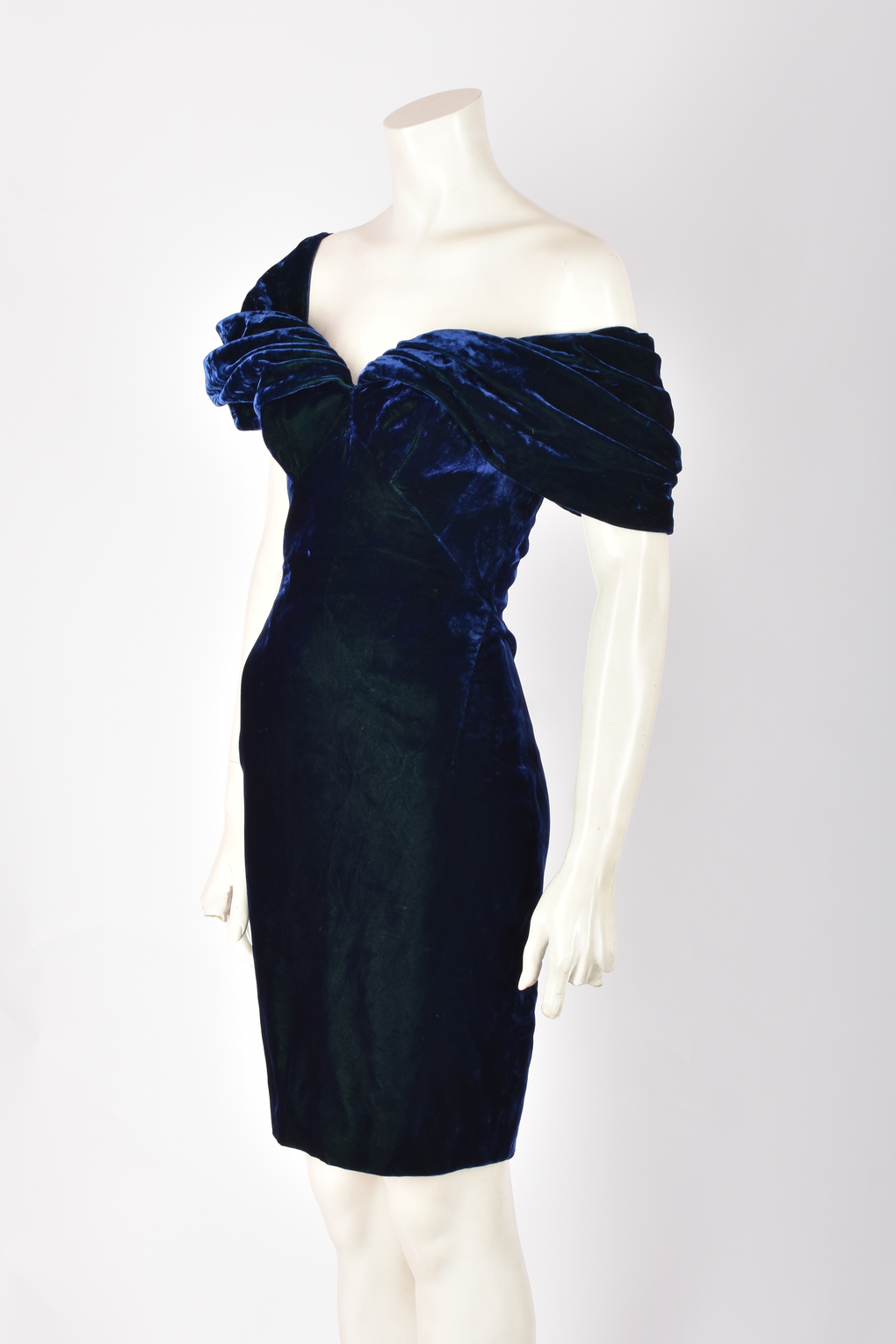 ANTHONY PRICE NAVY VELVET DRESS