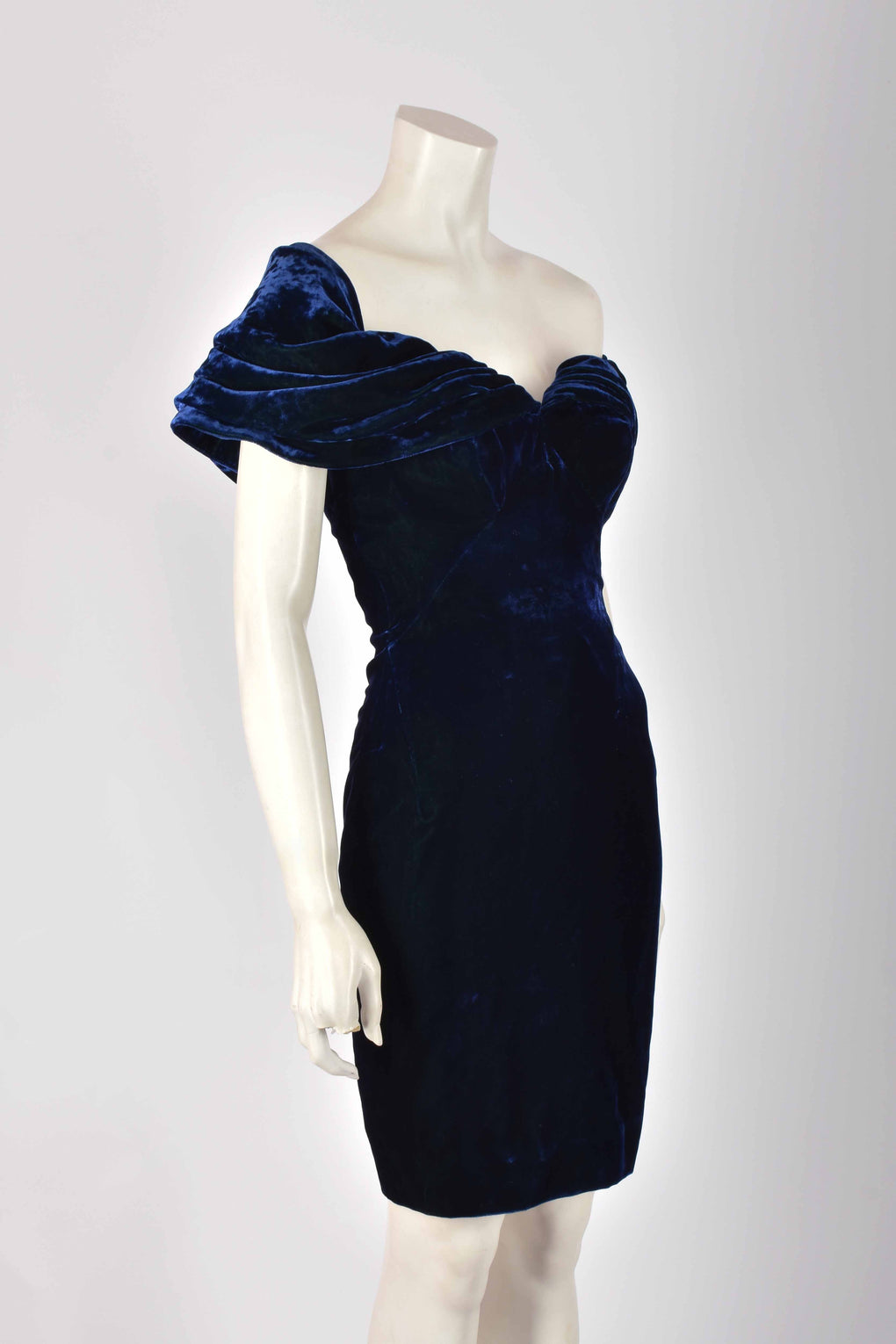 ANTHONY PRICE NAVY VELVET DRESS