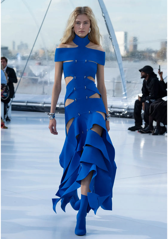ALEXANDER MCQUEEN  S/S 2023 WHITE BONDAGE DRESS