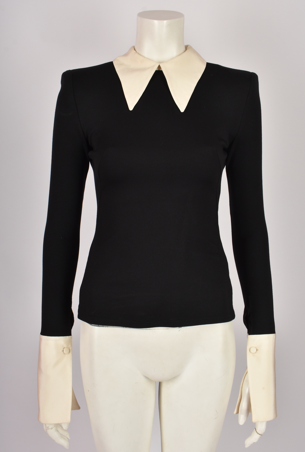 ALEXANDER MCQUEEN COLLARED TOP WITH SHOULDER PADS