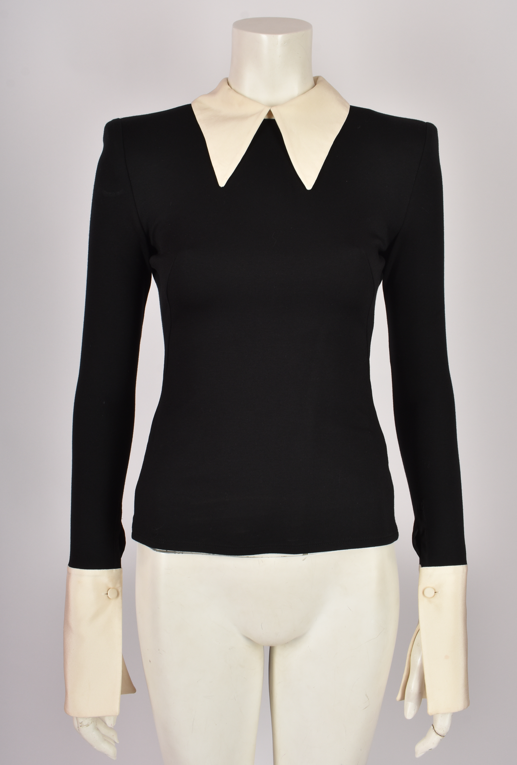 ALEXANDER MCQUEEN COLLARED TOP WITH SHOULDER PADS