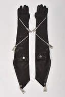 MOSCHINO BY JEREMY SCOTT LEATHER ZIPPER GLOVES