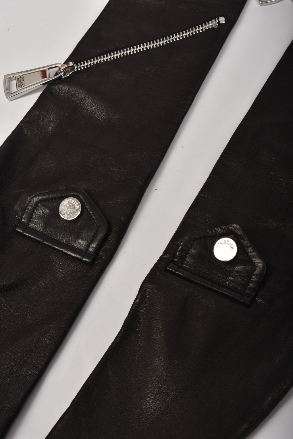 MOSCHINO BY JEREMY SCOTT LEATHER ZIPPER GLOVES