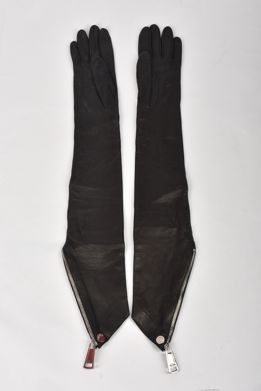 MOSCHINO BY JEREMY SCOTT LEATHER ZIPPER GLOVES