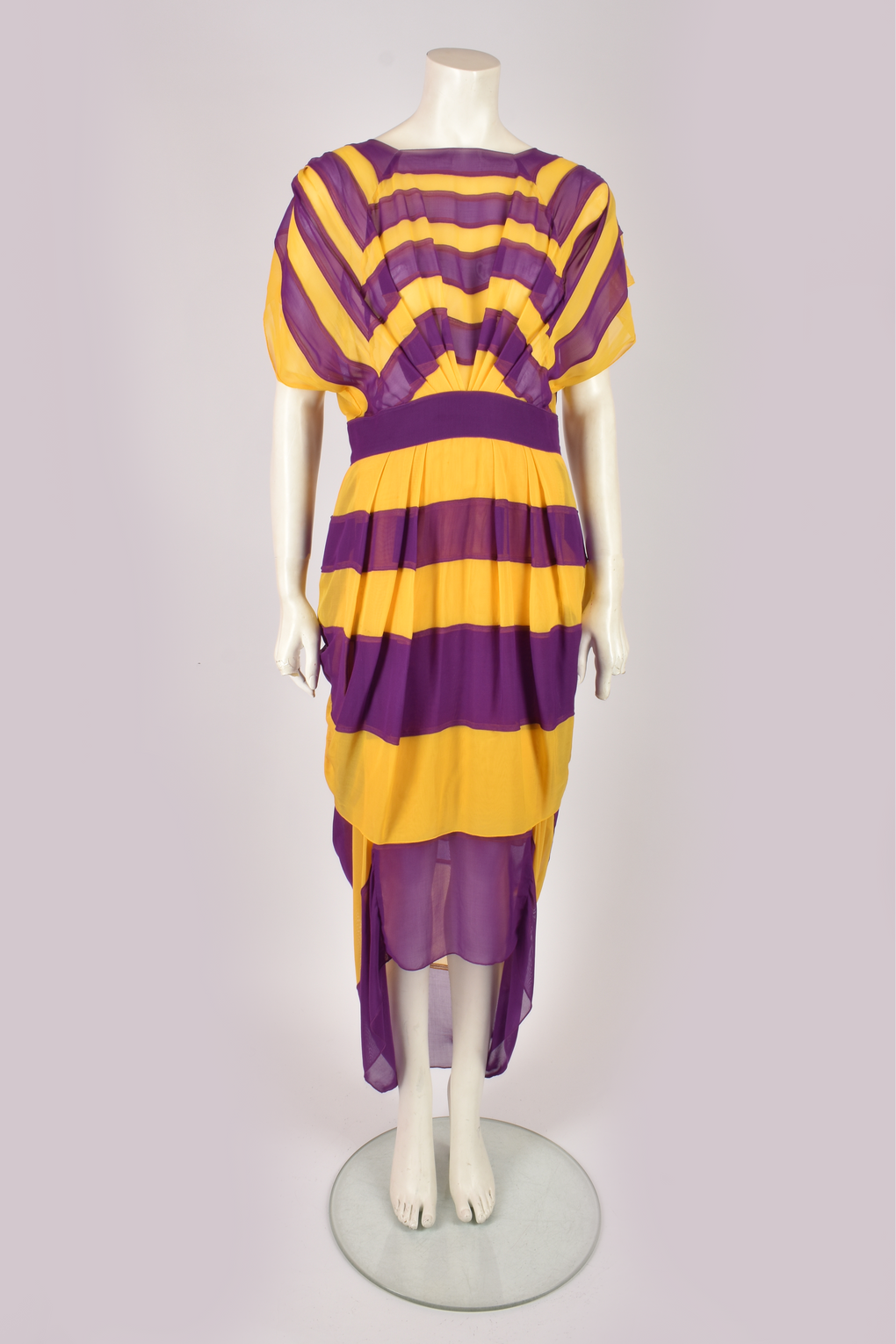 MARC JACOBS S/S 2009 PURPLE AND YELLOW STRIPED DRESS