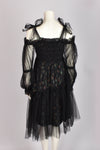 MOLLY GODDARD FLORAL TULLE MIDI DRESS