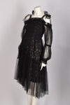 MOLLY GODDARD FLORAL TULLE MIDI DRESS
