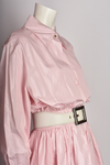 CLAUDE  MONTANA PINK DRESS WITH SHIRT COLLAR  S/S 1992
