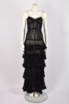 MOSCHINO SHEER TIERED DRESS WITH SEQUINS