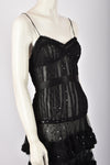 MOSCHINO SHEER TIERED DRESS WITH SEQUINS