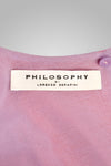 PHILOSOPHY RED/LILAC VELVET FLORAL GOWN