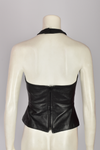 PAUL SMART BLACK LEATHER HALTER TOP