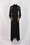 PHILOSOPHY BLACK SILK MAXI GOWN