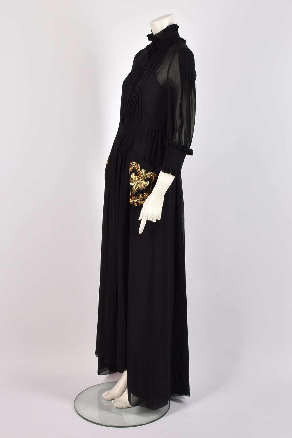 PHILOSOPHY BLACK SILK MAXI GOWN
