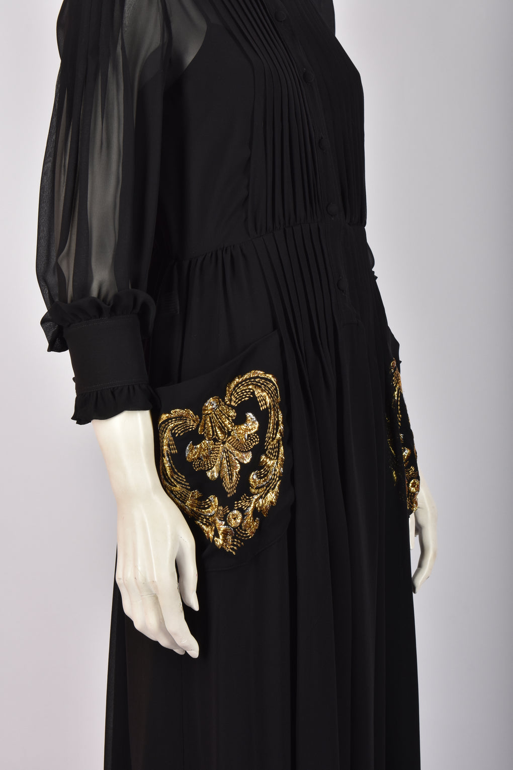 PHILOSOPHY BLACK SILK MAXI GOWN