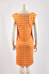PRADA ORANGE GEOMETRIC SILK DRESS