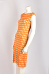 PRADA ORANGE GEOMETRIC SILK DRESS