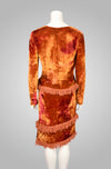 ROMEO GIGLI ORANGE VELVET TOP AND SKIRT SET