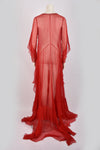 ALBERTA FERRETI LONG RED SHEER COVERUP