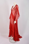 ALBERTA FERRETI LONG RED SHEER COVERUP