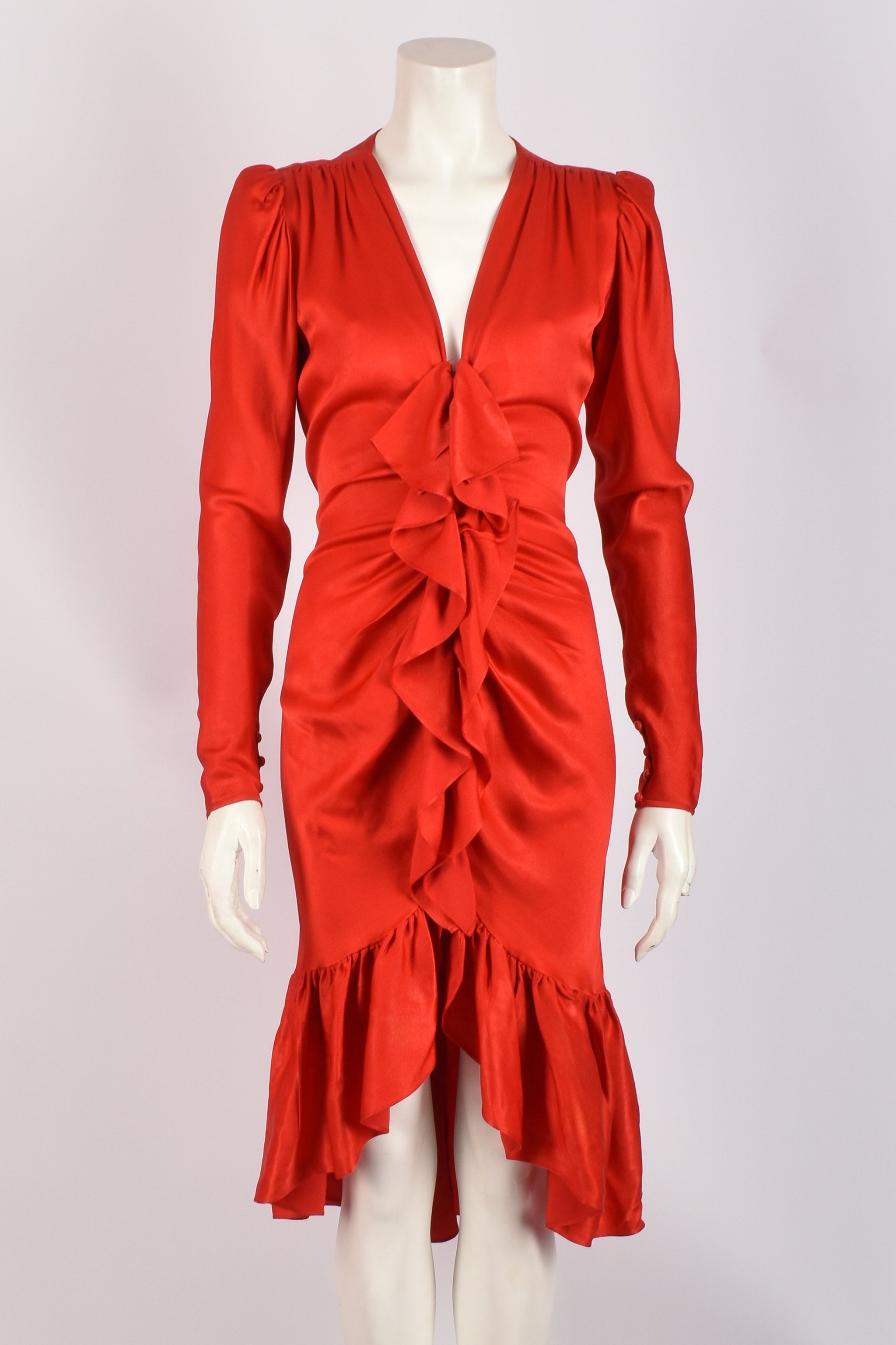 vintage yves saint laurent dress Dress, Paisley Challis With Fox Fur Trims, Bohemian Russian Style Couture Day Office or Evening 1970s Dotted Silk Yves Saint
