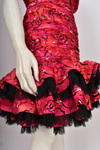 EMANUEL UNGARÓ COUTURE PINK FLORAL RUFFLE DRESS