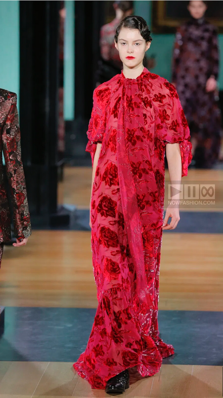 ERDEM A/W 2018 RUNWAY RED VELVET GOWN