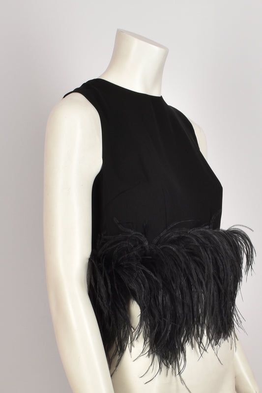 16ARLINGTON BLACK FEATHER TOP