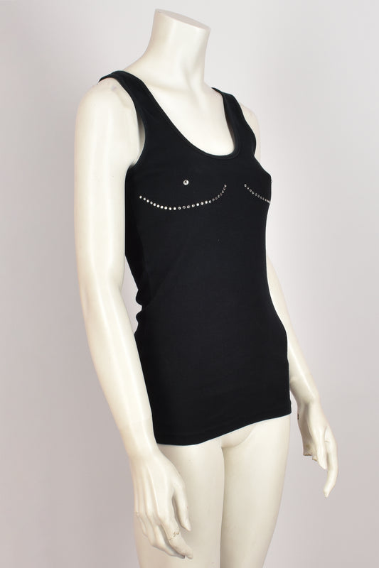 SONIA RYKIEL BLACK RHINESTONE BREAST TOP