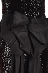 BLACK VINTAGE SEQUENCE GOWN WITH BOW