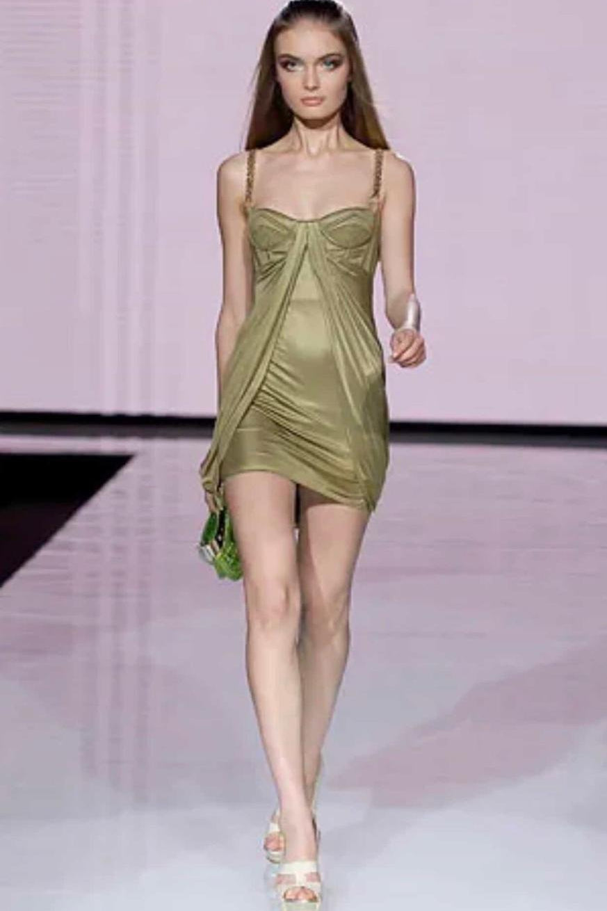 GIANNI VERSACE S/S 2007 BROWN MINI DRESS
