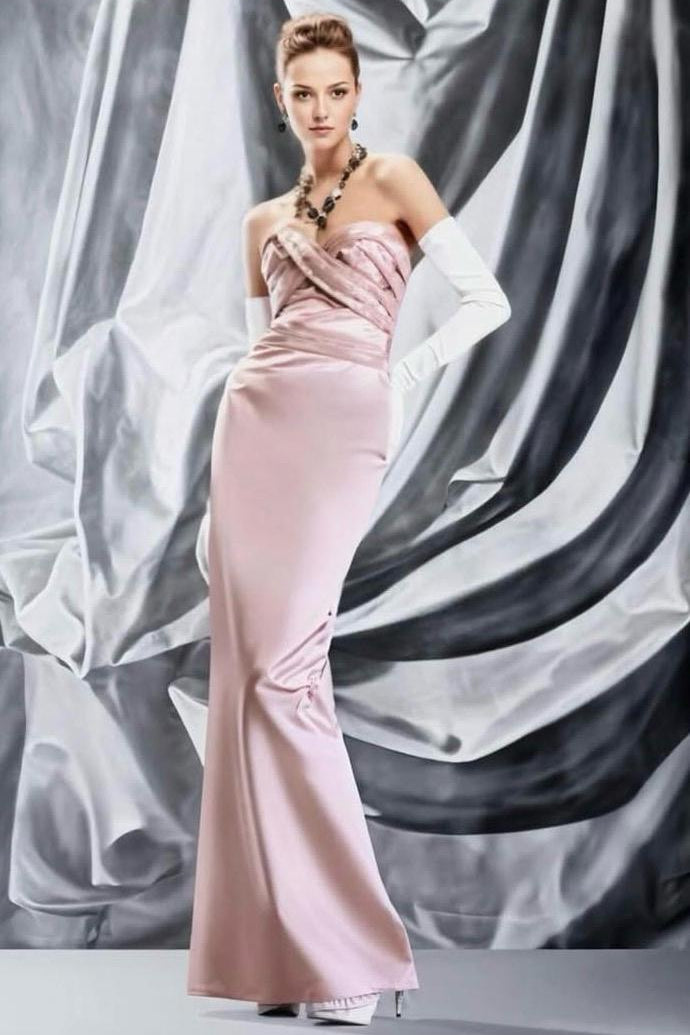 CHRISTIAN DIOR BY JOHN GALLIANO PRE-FALL 2008 SATIN PINK GOWN