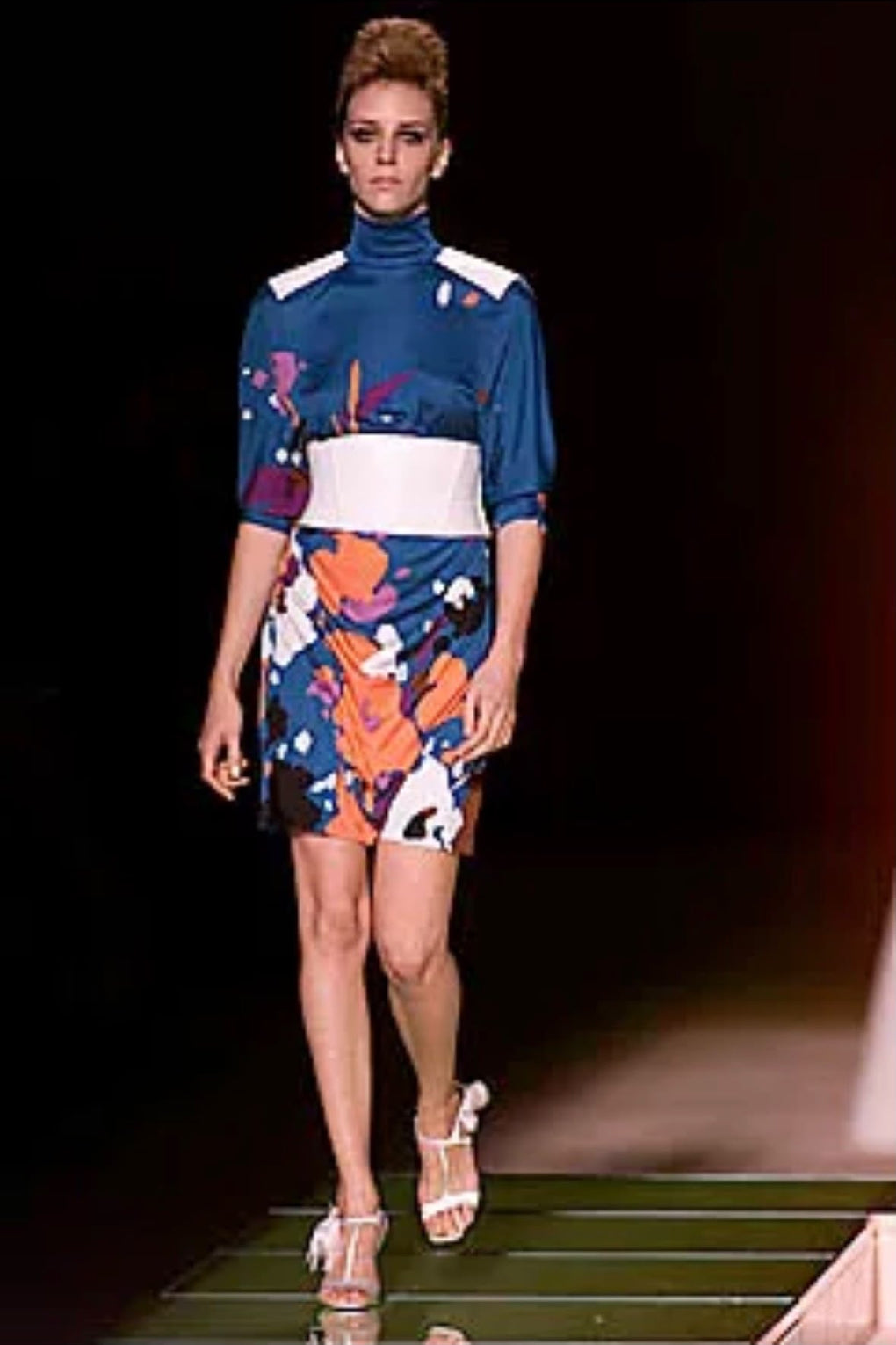 GIANNI VERSACE S/S 2001 BLUE SILK DRESS